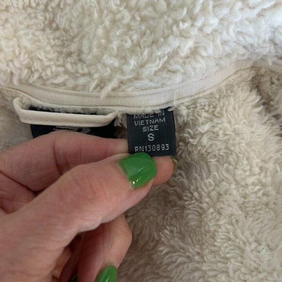 New Balance Ivory Teddy Fleece Full Zip Jacket Size Small - Picture 3 of 8